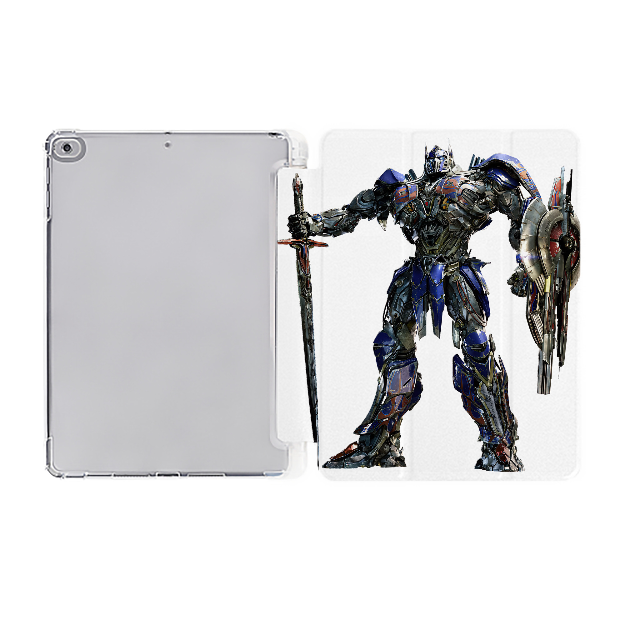 （画像用） Transformers トランスフォーマー IPad ケース ペン収納付き 三つ折りスタンド PUレザー×シリコン 対応機種9.5/10.5/10.9インチ